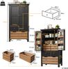 Küchenschrank aus MDF mit 5 Schubladen & 2 Türen, 80x40x140 cm, schwarz Bild 2