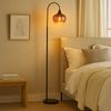 LED Stehleuchte, gebogen, Glas kupfer, schwarz, H 150 cm Bild 5