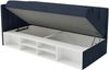 Selsey 'Ventrio' Jugendbett linksseitig mit Regalen, Easy-Clean-Samtbezug, dunkelblau, 90x200 cm Bild 4