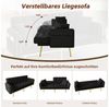 Merax Schlafsofa mit 3 verstellbaren Neigungswinkeln & ausklappbarer Liegefunktion, 2 sitzer Klappsofa Polstersofa mit bettfunktion 1 Teile, Sofa klappbar mit Getränkehalter, Zierkissen & Seitentasche, Samtbezug Bild 3