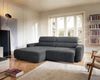 Selsey 'Fando' Ecksofa mit elektrischem Sitzauszug, Ottomane links, Chenille Dunkelgrau Bild 3