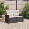 vidaXL Gartensofa mit Kissen 2-Sitzer Schwarz Poly Rattan 366008 Bild 3