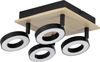 Eglo 4er LED Spot Rielves natur schwarz 17 x 17 cm Bild 2