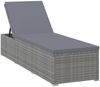 vidaXL Sonnenliege mit Auflage Poly Rattan Grau 46220 Bild 2