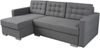 MEBLINI Schlafcouch mit Bettkasten - ASTI - 225x144x85cm - Grau Webstoff - Kleines Ecksofa mit Schlaffunktion - Sofa mit Relaxfunktion und Kissen - Kleine Couch L-Form - Eckcouch Bild 2