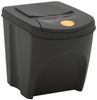 vidaXL Stapelbare Mülleimer 4 Stk. Grau 100 L Polypropylen 152200 Bild 4