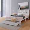 Bett 90x200 cm mit Stauraum und Bücherregal – weißes Massivholz-Einzelbett für Jugendzimmer Bild 5