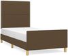 Bettgestell mit Kopfteil Dunkelbraun 90x190 cm Stoff [3124939] Bild 2