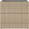 Gartentisch, Beistelltisch, Balkontisch Glasplatte Beige 58x27,5x55 cm Poly Rattan Bild 5