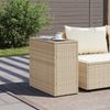 Gartentisch, Beistelltisch, Balkontisch Glasplatte Beige 58x27,5x55 cm Poly Rattan Bild 3