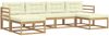 vidaXL Outdoor-Sofagarnitur mit Kissen 6 pcs Weiß und Creme 3386814 Bild 2