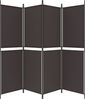 vidaXL 4-tlg. Paravent Braun 200x180 cm Stoff 350215 Bild 4