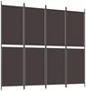 vidaXL 4-tlg. Paravent Braun 200x180 cm Stoff 350215 Bild 2