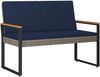 vidaXL Bank Outdoor Grau und Marineblau 107 x 61 x 80 cm Poly-Rattan 42025340 Bild 2