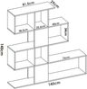 Dmora Ax Bücherregal, Mehrzweck-Büroregal, Bücherregal mit 4 Regalen, 145 x 29 x 145 cm, Glänzendes Weiß und Eiche Bild 3