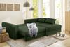 Ecksofa-Dauerschläfer Federkern Schlafcouch seitenverkehrt Bettkasten Cord Grün Bild 3