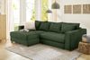 Ecksofa-Dauerschläfer Federkern Schlafcouch seitenverkehrt Bettkasten Cord Grün Bild 5