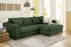 Ecksofa-Dauerschläfer Federkern Schlafcouch seitenverkehrt Bettkasten Cord Grün Bild 2