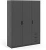 Spell Kleiderschrank Garderobe 3 trg. Schubladen matt grau Schlafzimmer Schrank Bild 4