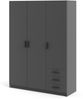 Spell Kleiderschrank Garderobe 3 trg. Schubladen matt grau Schlafzimmer Schrank Bild 3