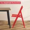 KHG 4er Set Klappstühle Holzstuhl Buche Rot, Esszimmerstuhl klappbar platzsparend, Balkonstuhl Massivholz lackiert, 45 x 79 x 50 cm Besucherstuhl, Gästestuhl Bild 2