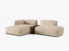 Micadoni Ecksofa Martina 2-Sitzer mit Couchtisch Links Samt Helles Beige Bild 2