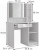 Schminktisch Sherry Weiß/Weiß Hochglanz 89.8 cm 3 Teile Vicco Bild 2