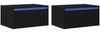 vidaXL Wand-Nachttische mit LED-Leuchten 2 Stk. Schwarz Eichen-Optik 860214 Bild 2