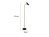 LED Stehlampe in Messing & Schwarz matt, Spot schwenkbar, Höhe 151cm Bild 4