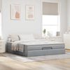 vidaXL Ottoman-Bett mit Matratze Hellgrau 180x200 cm Stoff 3311127 Bild 3