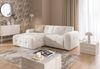 luma-home Modernes Ecksofa mit Ottomane links, markante Steppungen, Chenille in Beige, 234 x 161 x 79 cm Bild 3