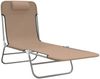 vidaXL Sonnenliegen Klappbar 2 Stk. Taupe Textilene und Stahl 360186 Bild 3