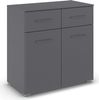 rauch Aditio Box, Kommode, 2-türig, 2 Schubladen, mit Softclose-Funktion, Farbe Grau metallic, BxHxT 80x81x42cm Bild 3