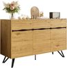 3-Türiges Sideboard in Holzoptik mit Metallbeinen – Modernes Design, Viel Stauraum, Stabil & Pflegeleicht – Für Wohnzimmer, Esszimmer, Flur geeignet Bild 2