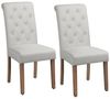 Yaheetech 2er Set Esszimmerstühle mit hoher Rückenlehne, Beine aus Massivholz, Kunstleder, 45,5 x 62 x 98,5 cm, Beige Bild 4
