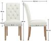 Yaheetech 2er Set Esszimmerstühle mit hoher Rückenlehne, Beine aus Massivholz, Kunstleder, 45,5 x 62 x 98,5 cm, Beige Bild 3