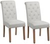 Yaheetech 2er Set Esszimmerstühle mit hoher Rückenlehne, Beine aus Massivholz, Kunstleder, 45,5 x 62 x 98,5 cm, Beige Bild 5