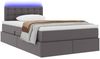 vidaXL Bett mit Stauraum und LED mit LED Grau 120 x 200 cm Kunstleder 3371027 Bild 3