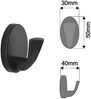 DesignLight Garderobenhaken W-6419-CZ-C-01 in SCHWARZ / Wandhaken Bild 2