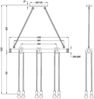 LED Holzbalken Pendelleuchte 6-flammig mit Bambusrohr & Tau, Breite 100cm Bild 5
