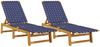 vidaXL Sonnenliegen 2 Stk. Dunkelblau Massivholz Akazie und Stoff 3214212 Bild 2