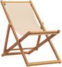vidaXL Strandstuhl Klappbar Beige Massivholz Eukalyptus und Stoff 366564 Bild 2