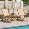 vidaXL Strandstuhl Klappbar Beige Massivholz Eukalyptus und Stoff 366564 Bild 3