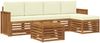 vidaXL Outdoor-Sofagarnitur mit Kissen 6 pcs Natur und Creme 3374685 Bild 2
