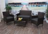 Poly-Rattan Garnitur HWC-F55, Balkon-/Garten-/Lounge-Set Sofa Sitzgruppe ~ braun, Kissen dunkelgrau Bild 3