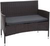 Poly-Rattan Garnitur HWC-F55, Balkon-/Garten-/Lounge-Set Sofa Sitzgruppe ~ braun, Kissen dunkelgrau Bild 4
