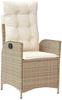 vidaXL 9-tlg. Garten-Essgruppe mit Kissen Beige Poly Rattan 3213147 Bild 3