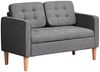 Sofa 2-Sitzer 117x62x78 cm Grau mit Stauraum, Polyesterbezug und Knopfheftung Bild 2