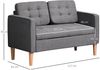 Sofa 2-Sitzer 117x62x78 cm Grau mit Stauraum, Polyesterbezug und Knopfheftung Bild 3