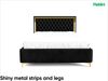MEBLINI Polsterbett 120x200 mit Lattenrost ohne Matratze – ARONA GOLD – Schwarz Samt – Doppelbett mit Bettkasten - Stauraumbett - Kopfteil Bett mit Stauraum Bild 5